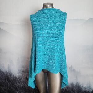 Chico's Vibrant Blue Knit Poncho